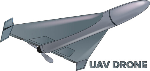 Shahed combat drone flying isolated on white transparent background. Shahed 136 drone kamikaze isolated. UAV geranium-2 military war plane