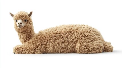 Alpaca clipart, element, 3D illustration, realistic, isolated on white background