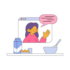 Online cooking lesson