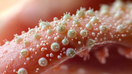 Close up of plantar wart. Macro shot of human papilloma on the hand finger.