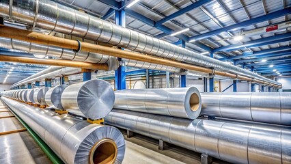 "Retrofit thermal insulation wraps around chilled water pipes in industrial setting, reducing energy loss and preserving temperature-sensitive cargo during long-distance transportation."