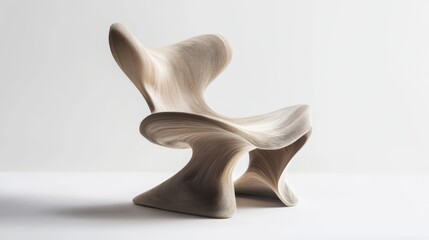 Obraz premium Unusual Whimsical Shaped Chair on Clean White Background