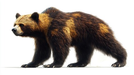 Fototapeta premium Wolverine clipart, element, 3D illustration, realistic, isolated on white background