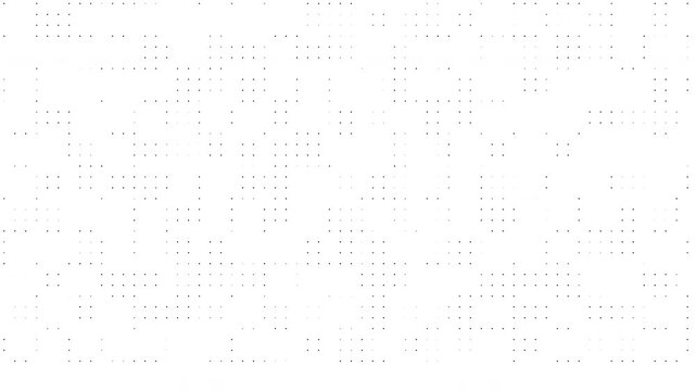 Abstract digital flickering dot animation background featuring random black dots in a grid style against a white backdrop, creating a dynamic and visually engaging effect.
