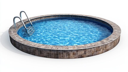 Swimming pool with water isolated on white