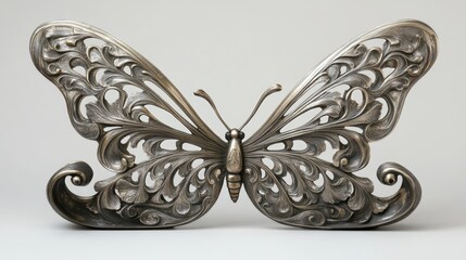 Silver letter holder in the shape of a butterfly. Art nouveau early 1900.