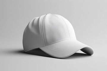White baseball cap lying on white background