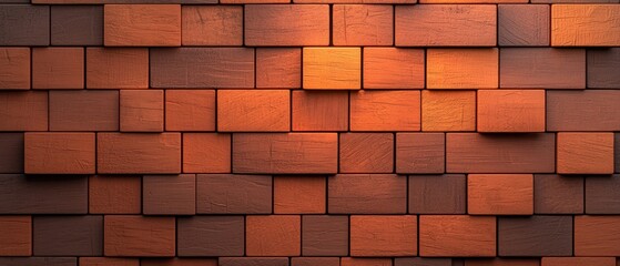 Fototapeta premium A vibrant wooden wall featuring various shades of brown and red, perfect for interior design or architectural projects.