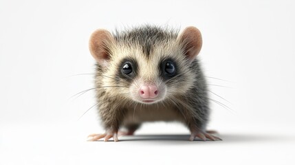 Obraz premium Opossum clipart, element, 3D illustration, realistic, isolated on white background