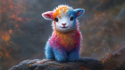 Obraz premium detailed illustration of cute lamb print