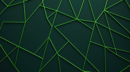 Abstract green lines create a geometric pattern on a dark background, ideal for modern designs and creative projects.