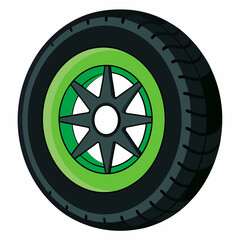 Fototapeta premium tire tyre wheel car vector illustration