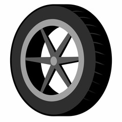 tire tyre wheel car vector illustration