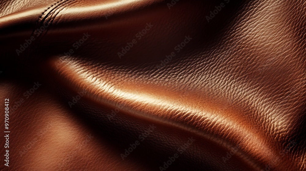 Poster a smooth, polished leather background with a subtle texture and a large space for text