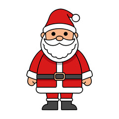 A colorful cartoon of Santa Claus with a beard and classic hat