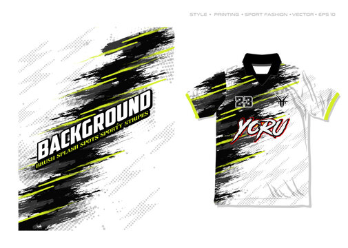 sublimation jersey design grunge abstract brush sporty vector design template football basketball badminton rugby shirt racing motorsport techno splash background
