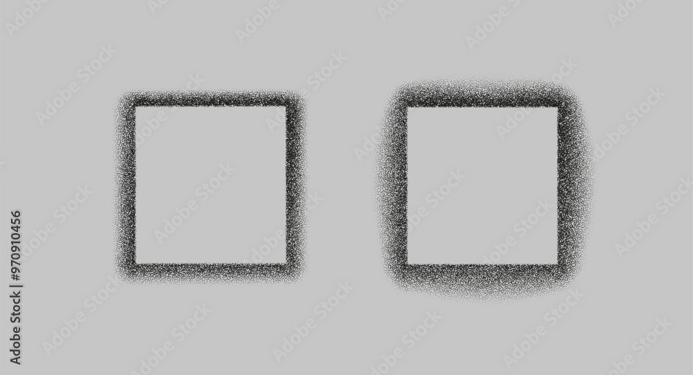 Wall mural square shadows from different angles. noise grain background, pointillism dots gradient or dotwork p