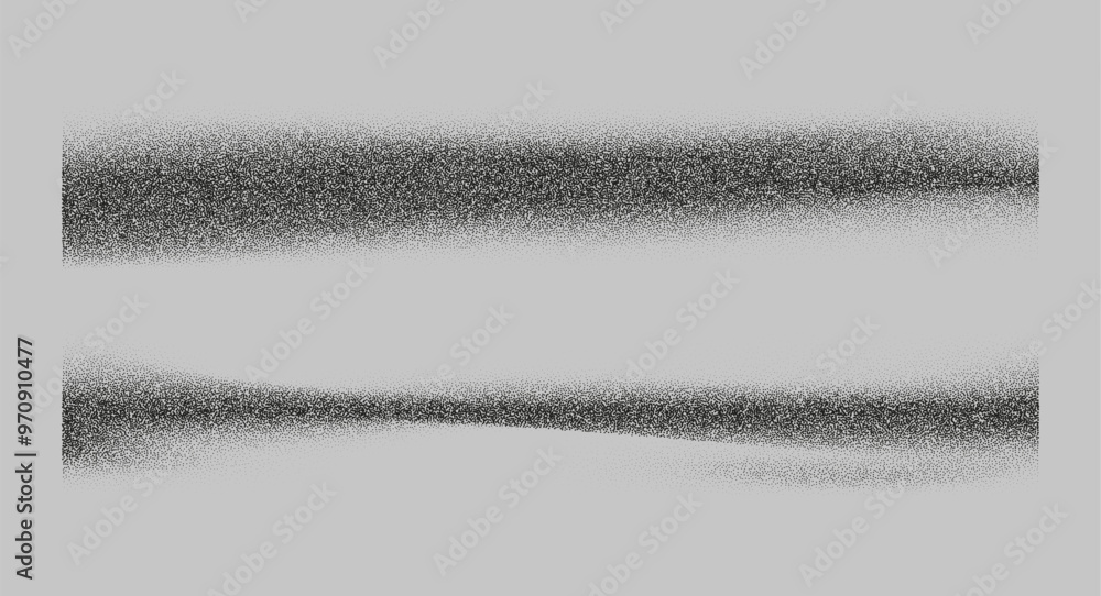 Wall mural border shadows from different angles. noise grain background, pointillism dots gradient or dotwork p