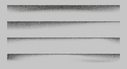 Border shadows from different angles. Noise grain background, pointillism dots gradient or dotwork pattern, vector stipple effect. Grain noise halftone or grainy texture or dotwork grain noise.