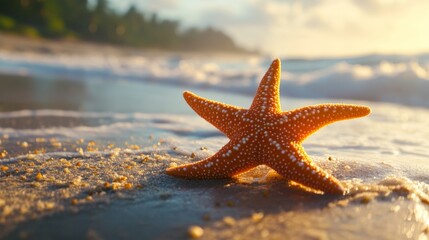 Jungle Starfish on the beach close up