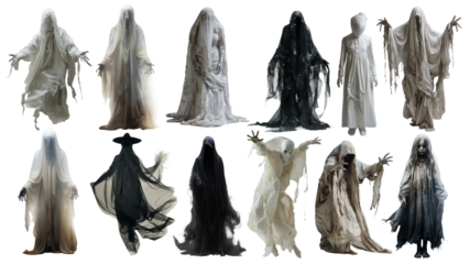 PNG ghost element set, transparent background