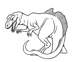 Predatory dinosaur Concavenator. Prehistoric dinosaurs to color in.