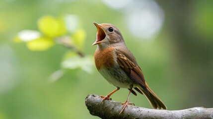 Singing Robin on a Branch