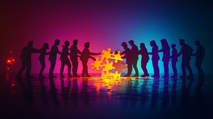 Fototapeta premium Teamwork, Puzzle, Success, People, Collaboration, Business, Strategy