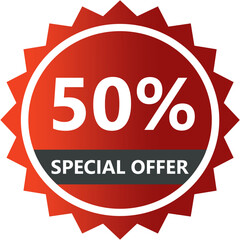 50% sale - special offer, red style