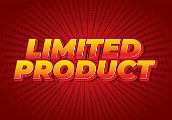 Limited product. Text effect in 3D style in yellow red colors