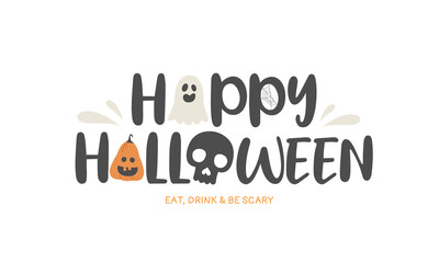 Halloween greeting card or background. vector illustration.