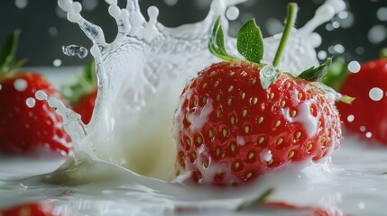 Strawberry Splash in Milk