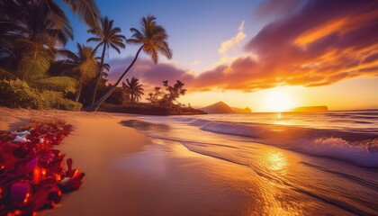 Christmas vibes on a tropical island; Perfect motif for a christmas card background