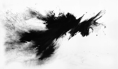 Wide and long grunge PNG brush stroke, hand-drawn black sticker with transparency, black paint, ink brush stroke, dirty design element for text box, frame, or background texture,