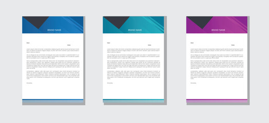 Modern creative Corporate letterhead design	in Various color