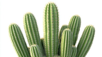 3D illustration of realistic Totem Cactus (Lophocereus schottii), isolated on white background.
