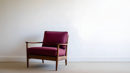 Fototapeta premium Mid-Century Modern Armchair in Cozy Vintage Interior Design