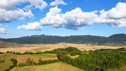 Panoramic view of Majella National Park mountains, scenic landscape in Abruzzo