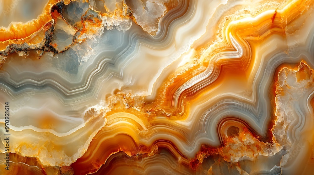 Poster a smooth, polished agate stone background with a subtle pattern and a large space for text