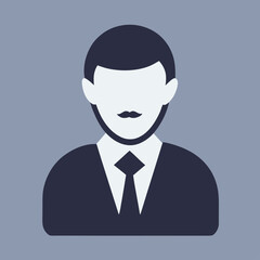 A man wearing a suit and tie with a mustache