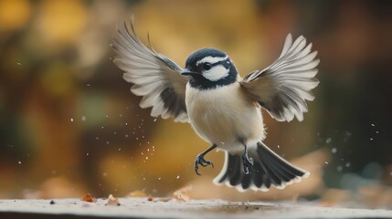 Obraz premium A Bird Taking Flight in a Burst of Water