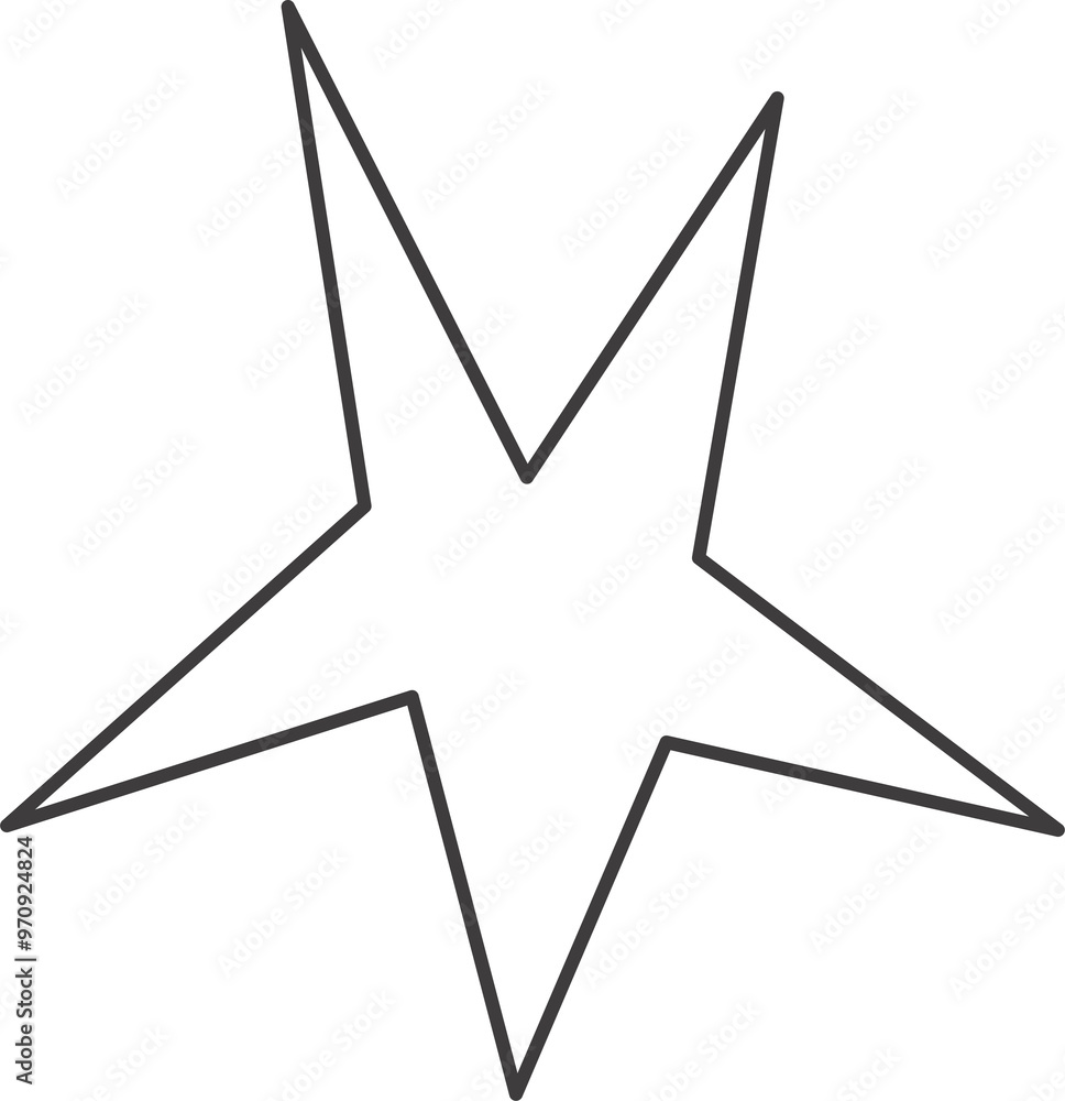 Poster y2k star shape. outline icon of abstract spark and shiny irregular flash burst. bling and twinkle ge