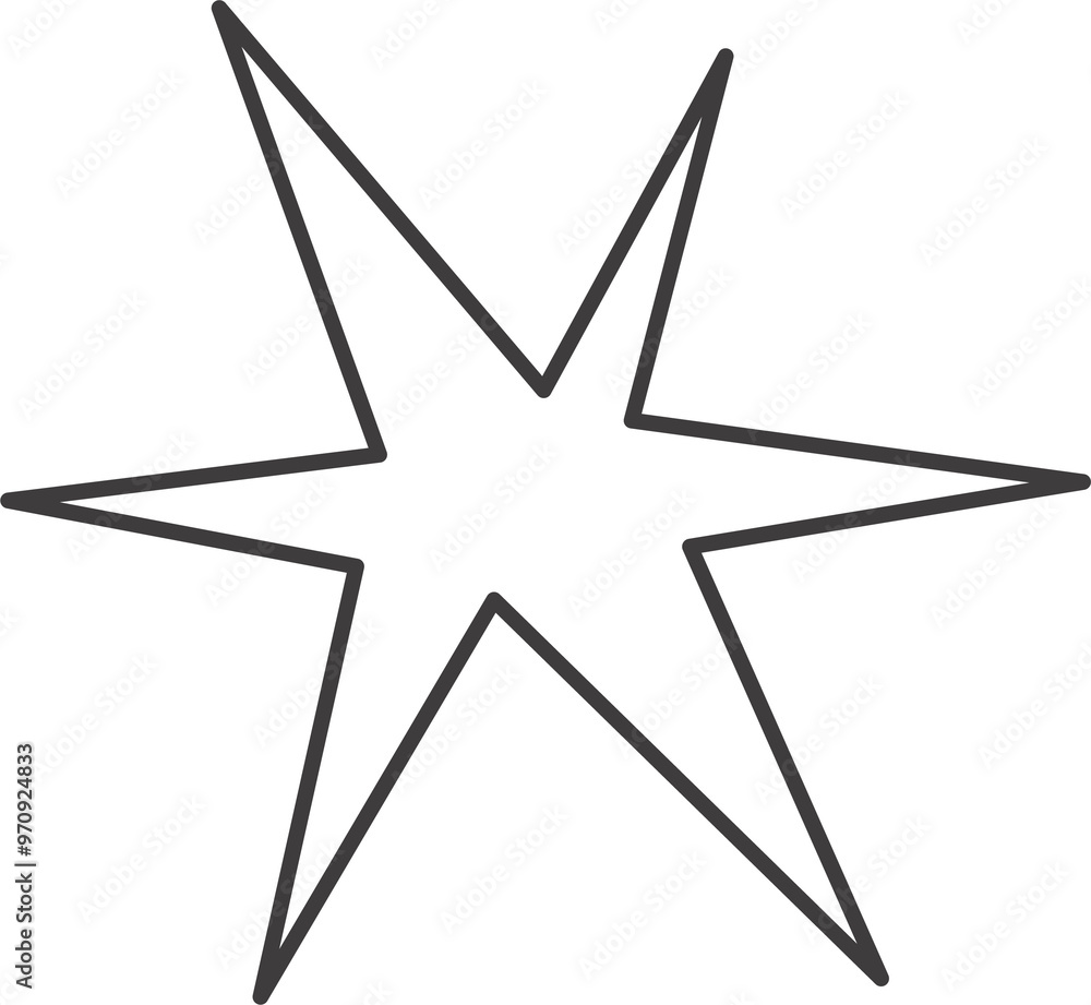 Poster y2k star shape. outline icon of abstract spark and shiny irregular flash burst. bling and twinkle ge