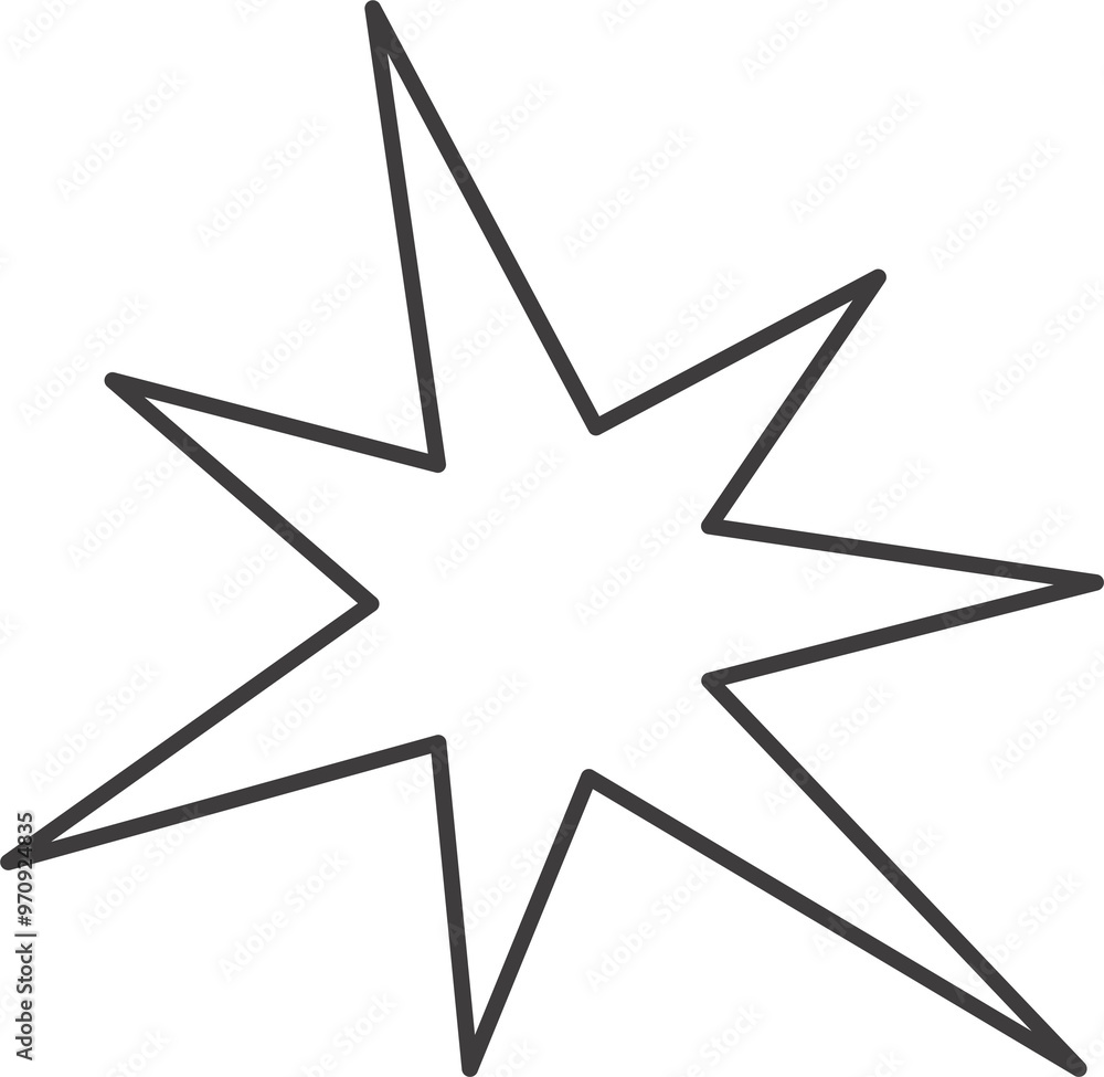 Poster y2k star shape. outline icon of abstract spark and shiny irregular flash burst. bling and twinkle ge