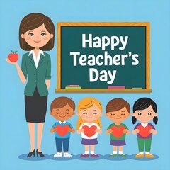 Background concept vector artwork for Happy Teacher's Day. Innovative vector education concept for Teachers' Day.
