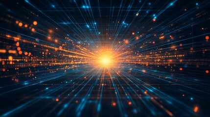 A dynamic abstract background showcasing bursts of light and energy, representing innovation and digital transformation.