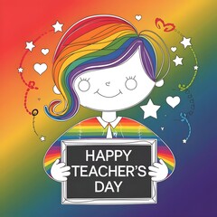 Background concept vector artwork for Happy Teacher's Day. Innovative vector education concept for Teachers' Day.
