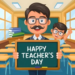 Background concept vector artwork for Happy Teacher's Day. Innovative vector education concept for Teachers' Day.
