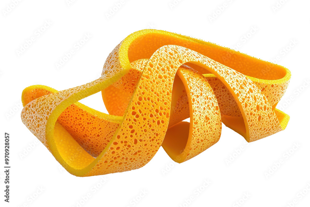 Poster colorful twisted abstract sponge structure isolated on transparent background. representing creativi