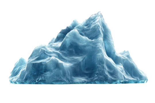 Crystal clear iceberg isolated on transparent background. depicting stunning natural ice formation. High-quality image for nature-themed designs. - Powered by Adobe